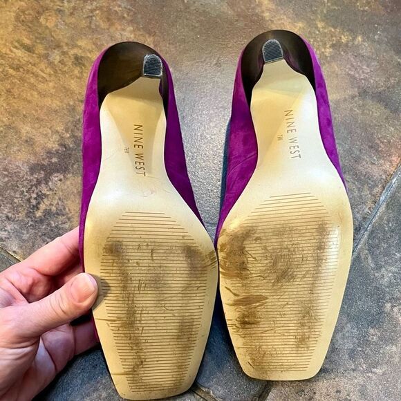 Nine West Wndakin Purple Black High Heels 7.5 - Picture 9 of 14